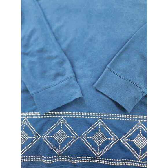 Lane Bryant Blue Long Sleeve Pullover Knit Top With Bling Size 20/24 2X - Picture 9 of 9